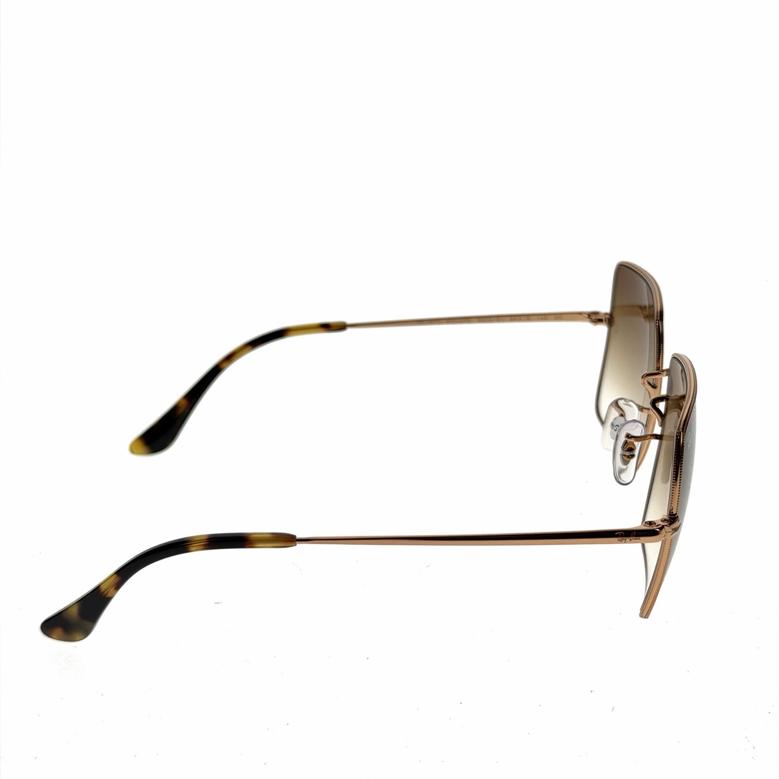 RAY-BAN SQUARE SUNGLASSES ROSE GOLD METAL / BROWN CLEAR GRADIENT RB1971 920251