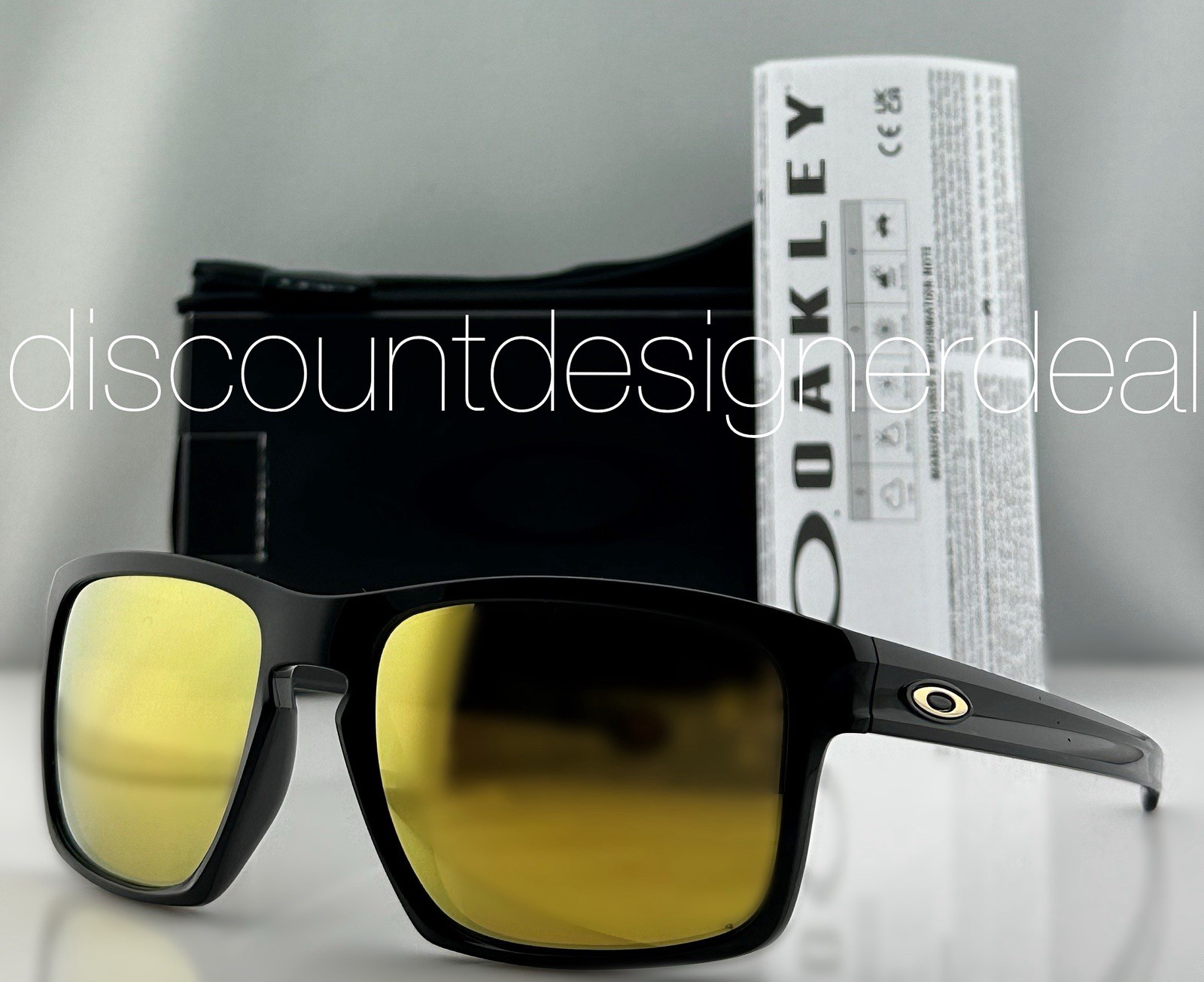 Oakley Sliver Square Black 24K Iridium Sunglasses Mens 57mm OO9262-05 NEW