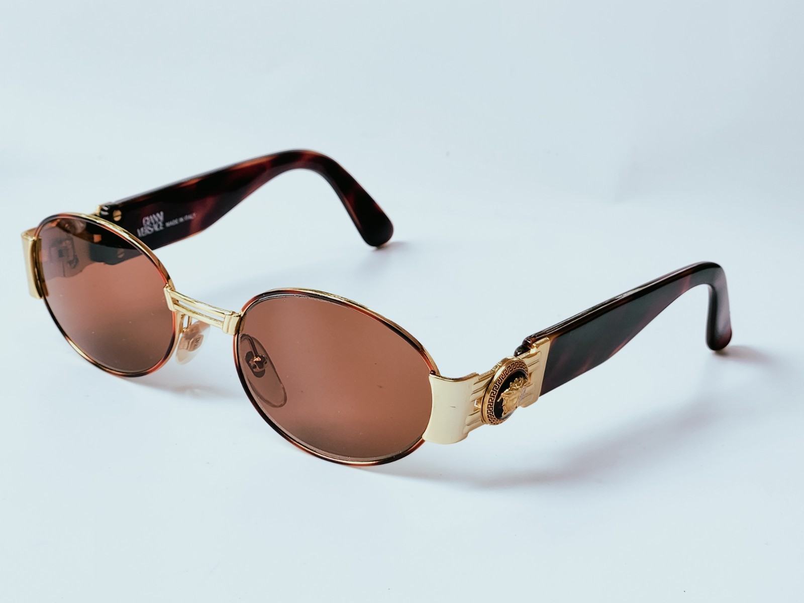 Versace S71 Col 07M Vintage Tortuga Gold Medusa Steampunk Sunglasses 48-20