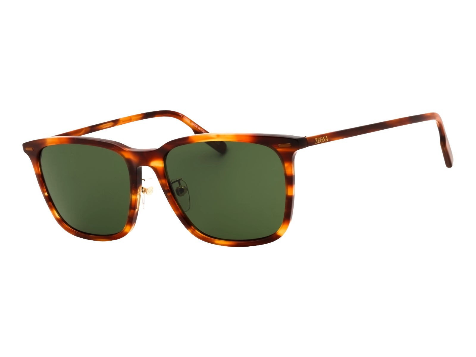 NEW ERMENEGILDO ZEGNA EZ 0223-D 56N HAVANA STRIPED/GREEN LENS SUNGLASSES 145MM