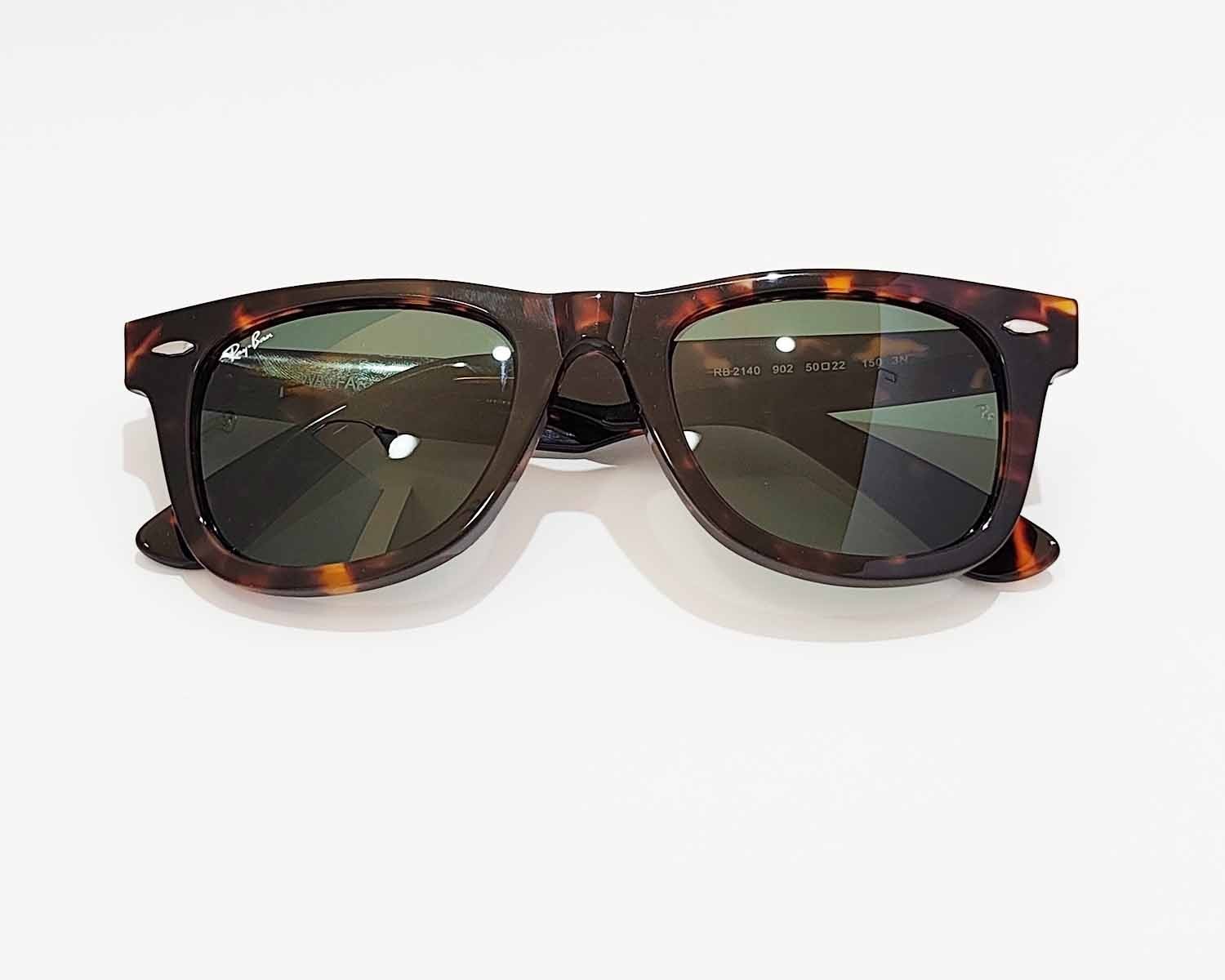 Ray-Ban RB2140 Original Wayfarer Classic Tortoise Frame Green Lens 50mm Unisex