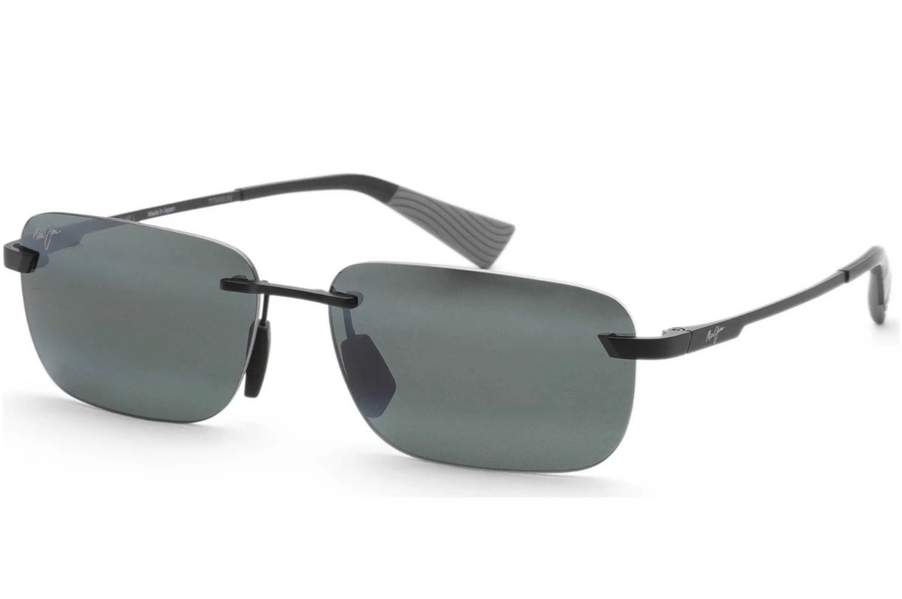NWT Maui Jim Men’s Lanakila Matte Black W/Gray Polarized Sunglasses MJ624-02