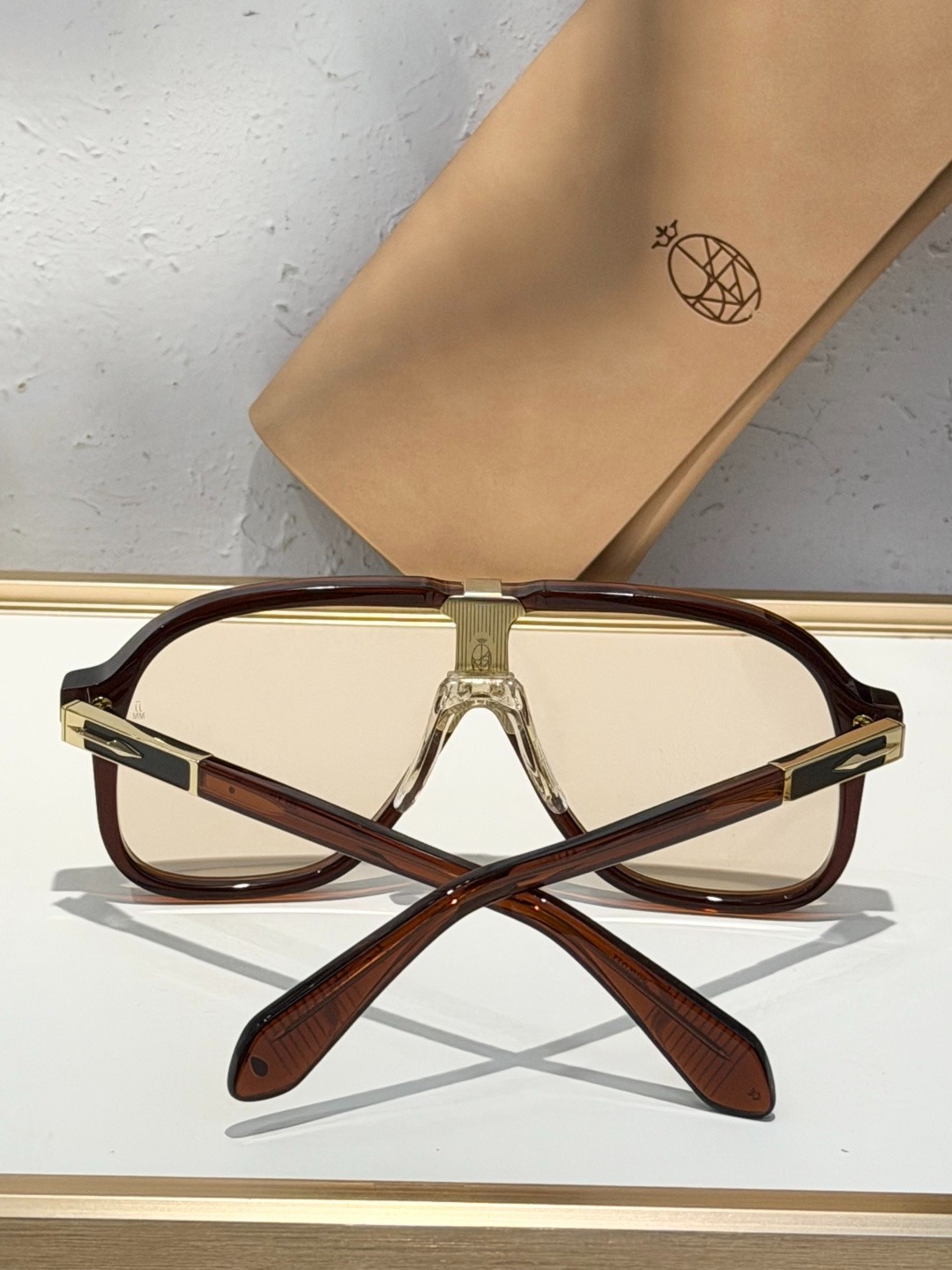 Jacques Marie Mage KUROKAWA Unisex Eyeglasses Brown/Amber 129-52 149mm