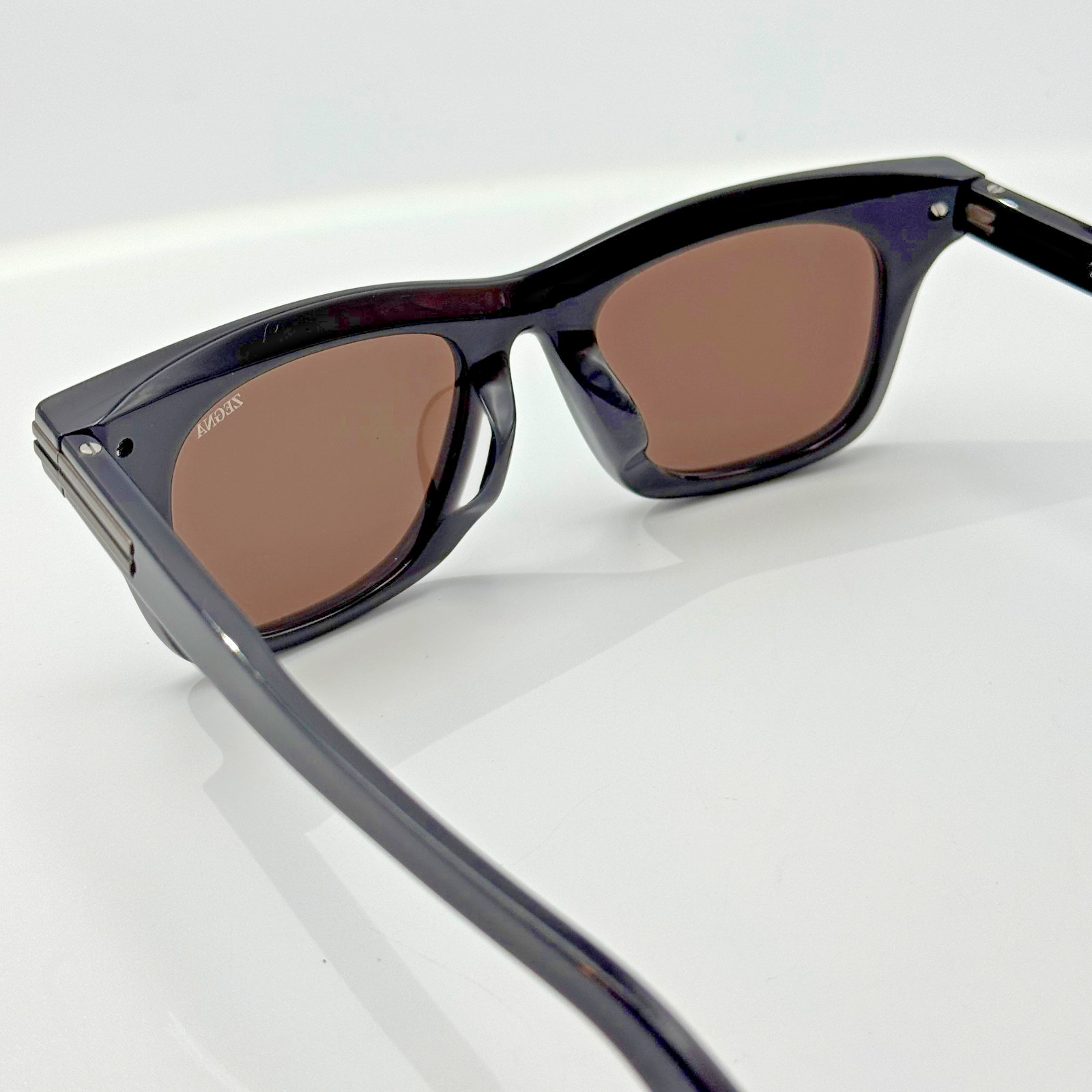 Ermenegildo Zegna Sunglasses EZ0270-F 20E Black Square Frame Brown Lens 52mm New
