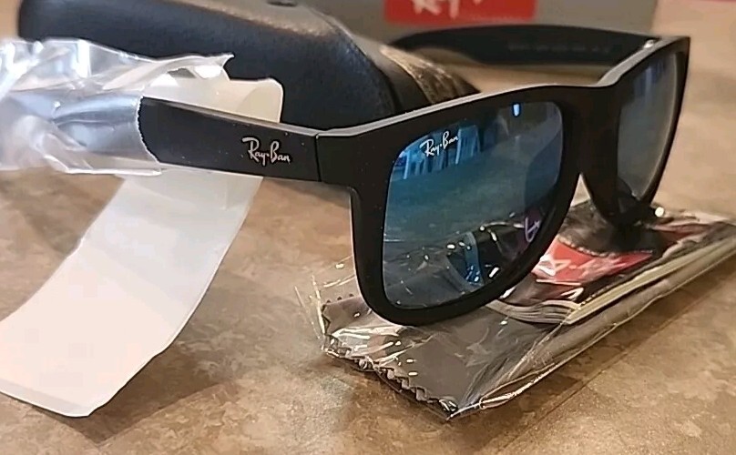 🔥 NEW Ray-Ban Sunglasses RB4165F JUSTIN 622/55 Black blue Man Unisex AUTHENTIC