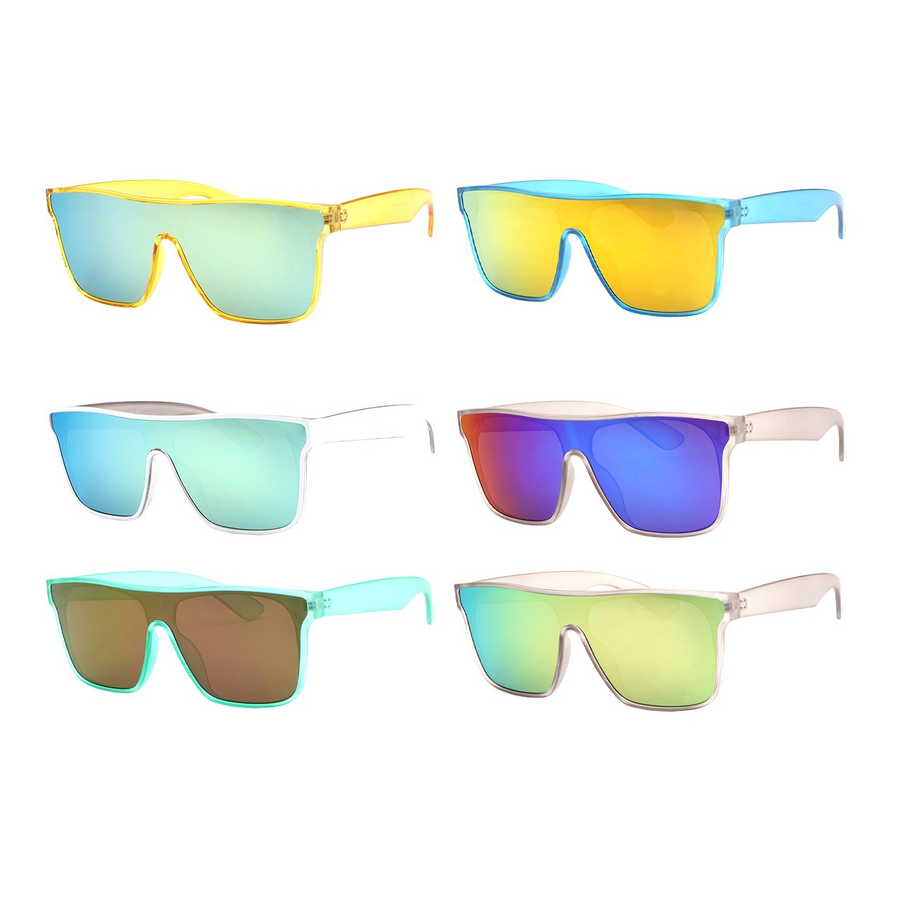 Sunglasses For Men 6 Pack Mirror Lens Heat Style Color Lens Pack