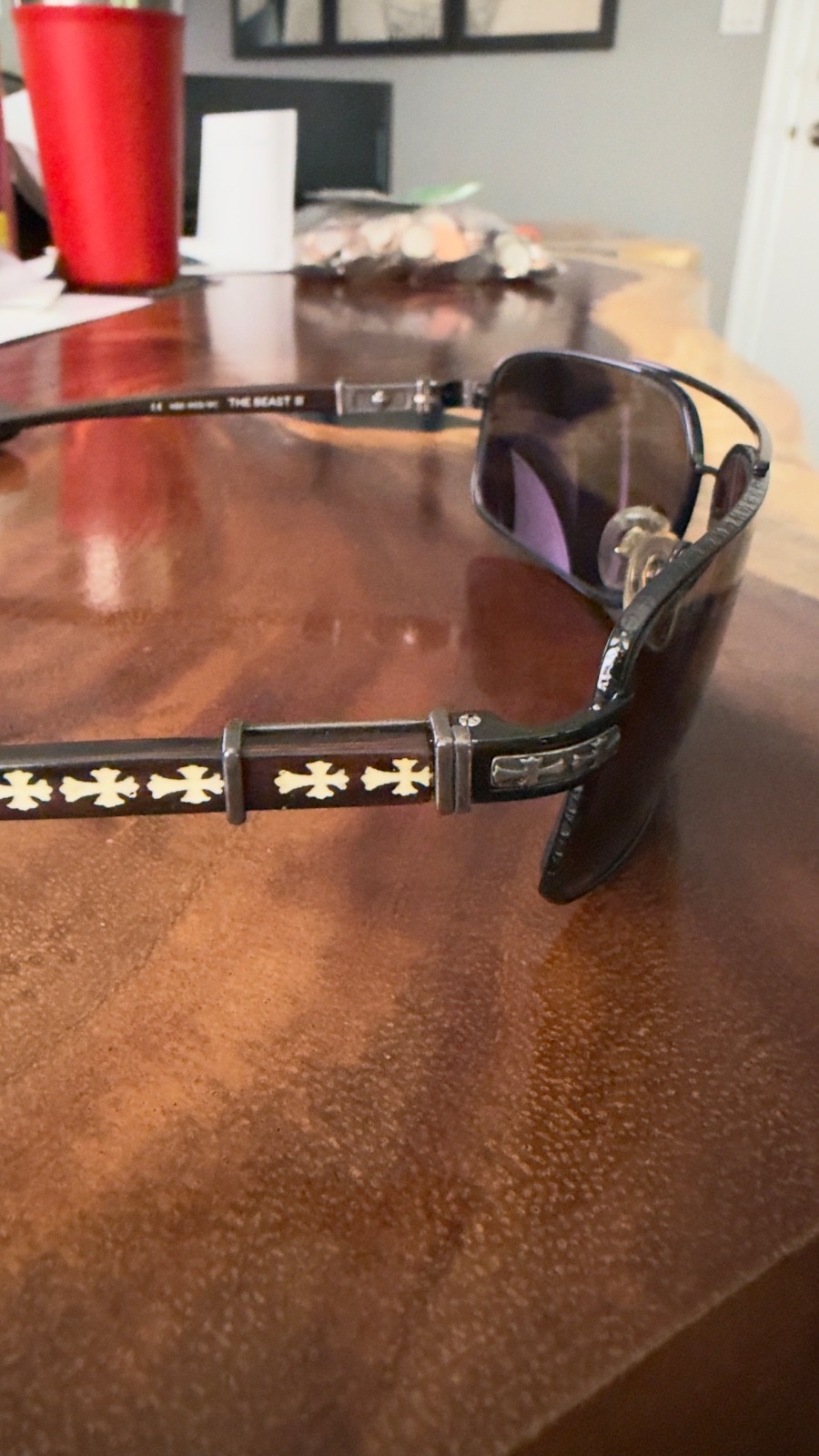 Chrome Hearts Beast III Sunglasses – Sterling Silver – Black – Complete Set – Au