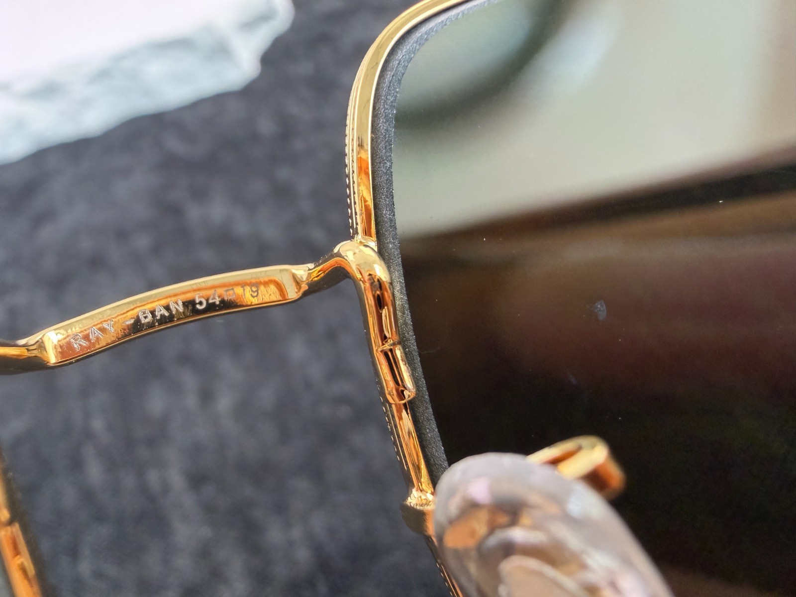 Ray-Ban RB1971 Square Sunglasses, Gold Frame, Solid Green G-15 Lens