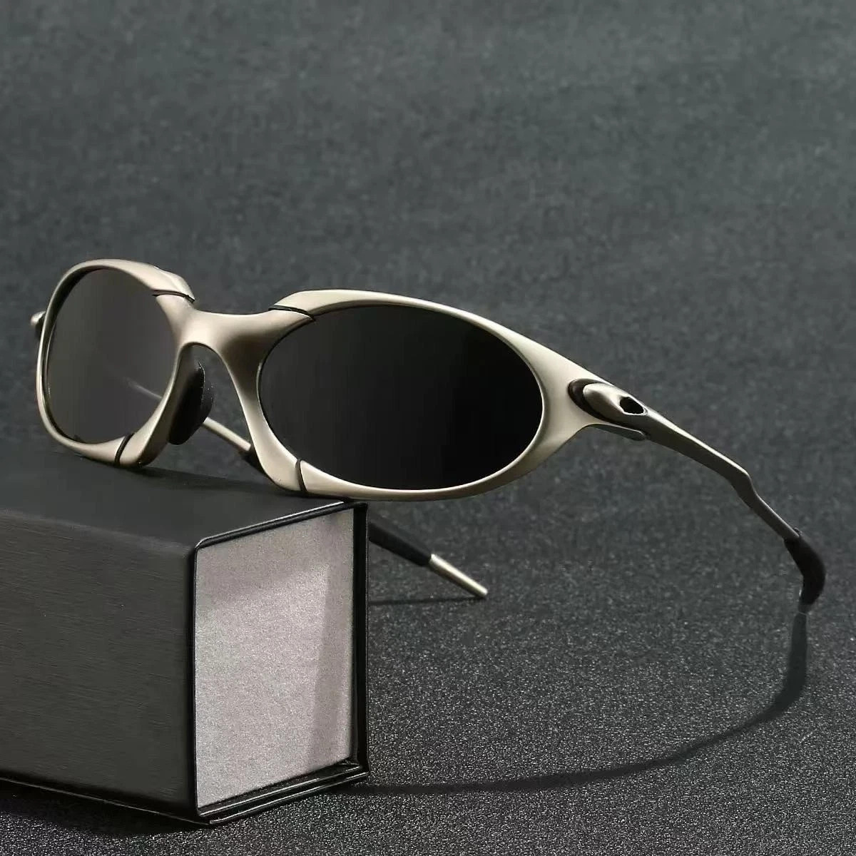 Oakley Romeo X-Metal sunglasses, silver frame, black lenses*/