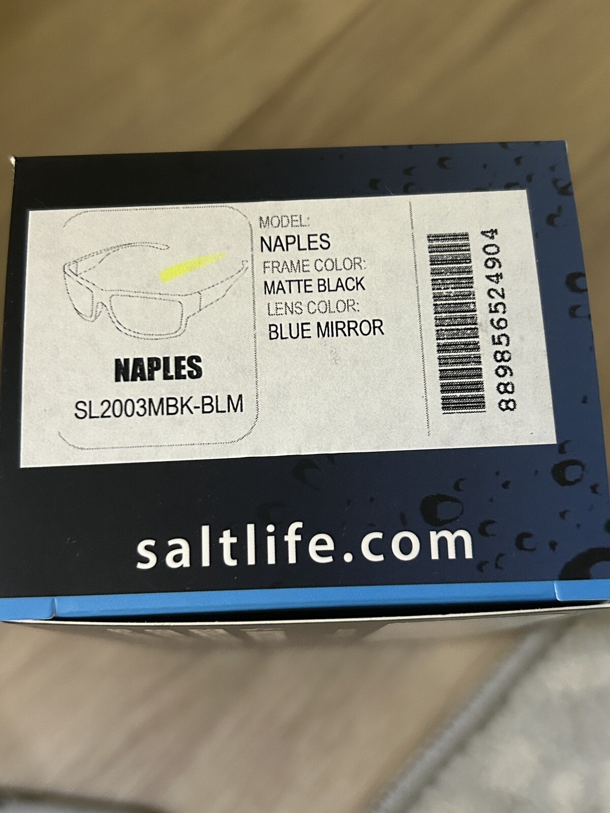 Salt Life Naples Matte Black Mirror Blue Glass Lens $229 Live Salty Saltlife NWT