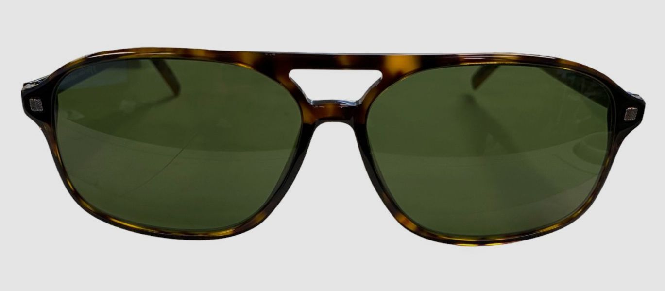 $327 Ermenegildo Zegna Men’s Brown Aviator Sunglasses Shades Size 60-14-140