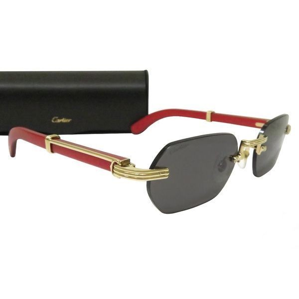 Rare Cartier Premiere de Cartier CT0362S Wood Sunglasses Trinity France Full Set