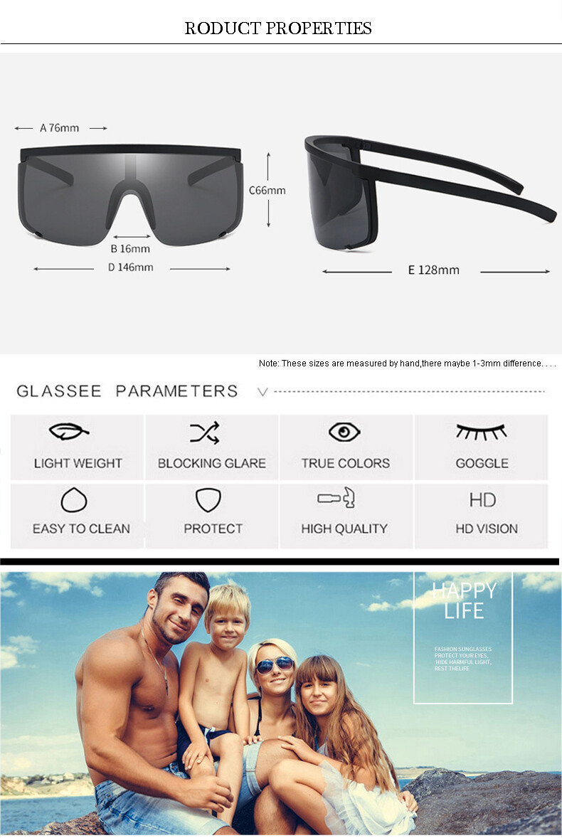 Oversized Shield Sunglasses Men’s Women Outdoor Mirror Cycling Sport Goggles HOT