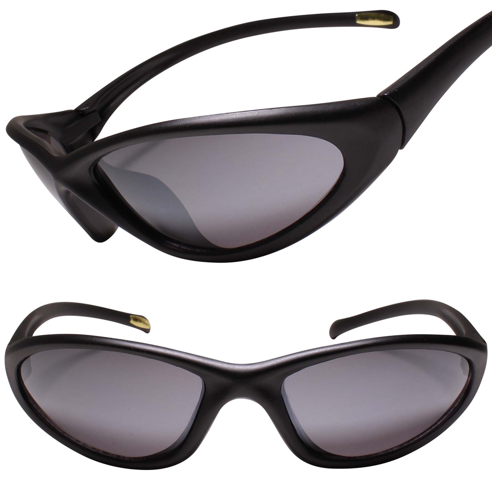 Lightweight Cycling Running Wrap Around Sport Matte Black Sunglasses