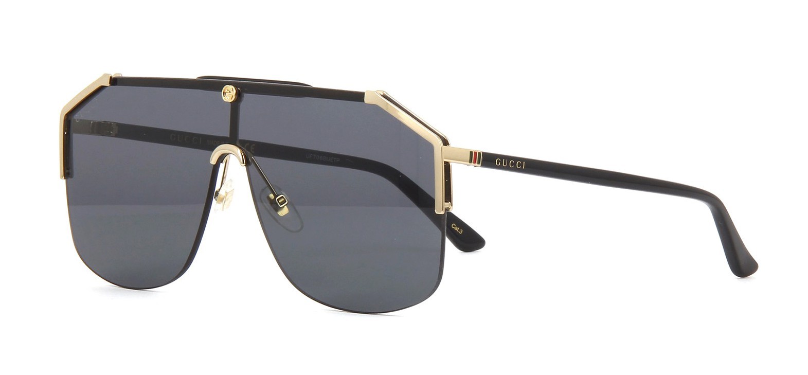 Gucci GG0291S Gold/Grey (001 ZD) Sunglasses