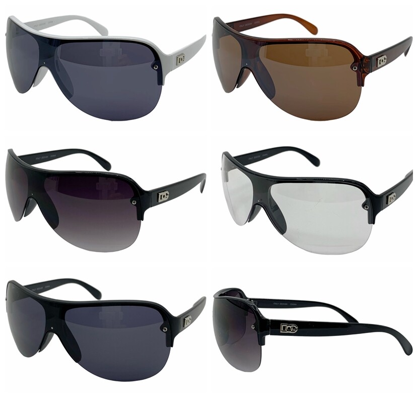 Womens Mens Wrap Rimless Designer Fashion Sunglasses Oval Retro Shades (#336)