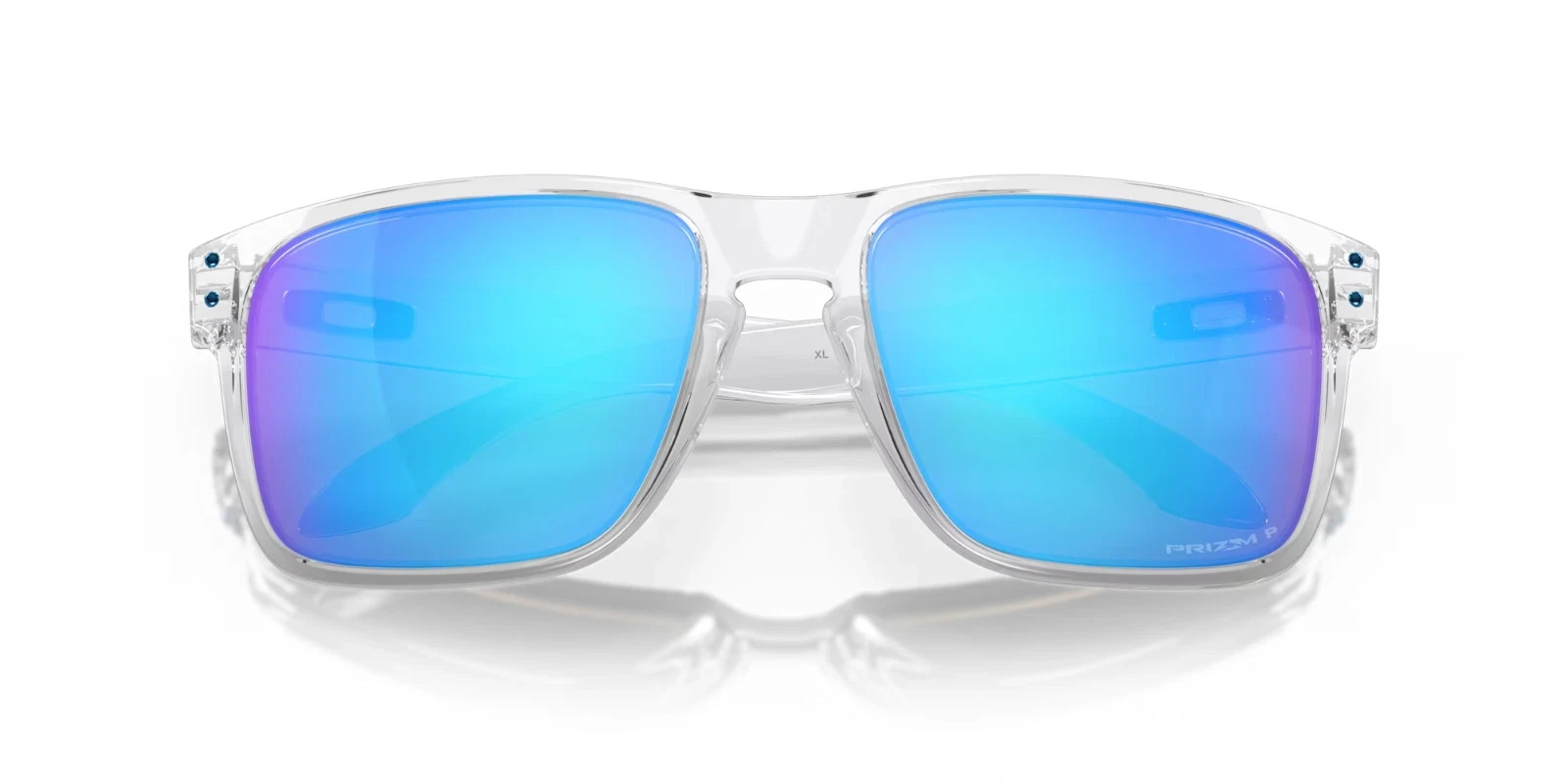 Oakley Holbrook OO9102 Polarized Sunglasses Clear Frame Lake Blue Lens
