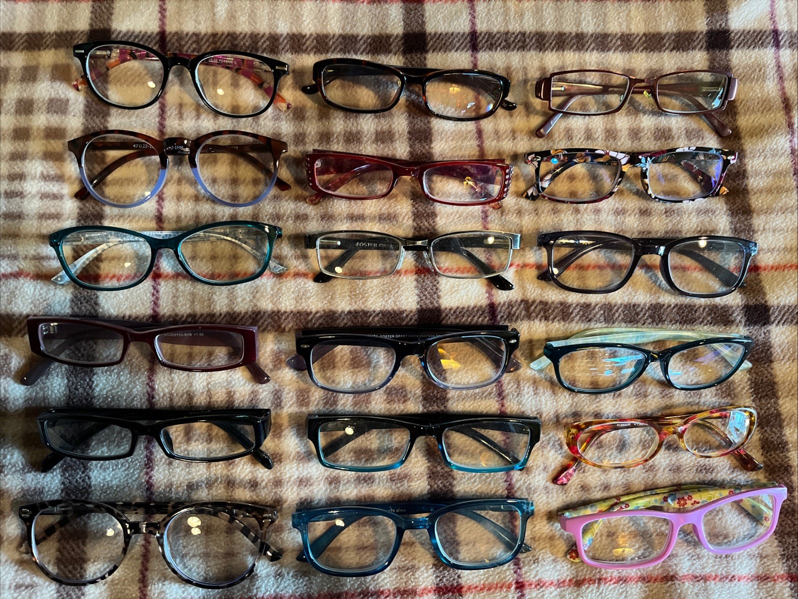 18x Pc Glasses Lot Eyeglasses Readers Tortoise Plastic Eyewear Frames Bundle