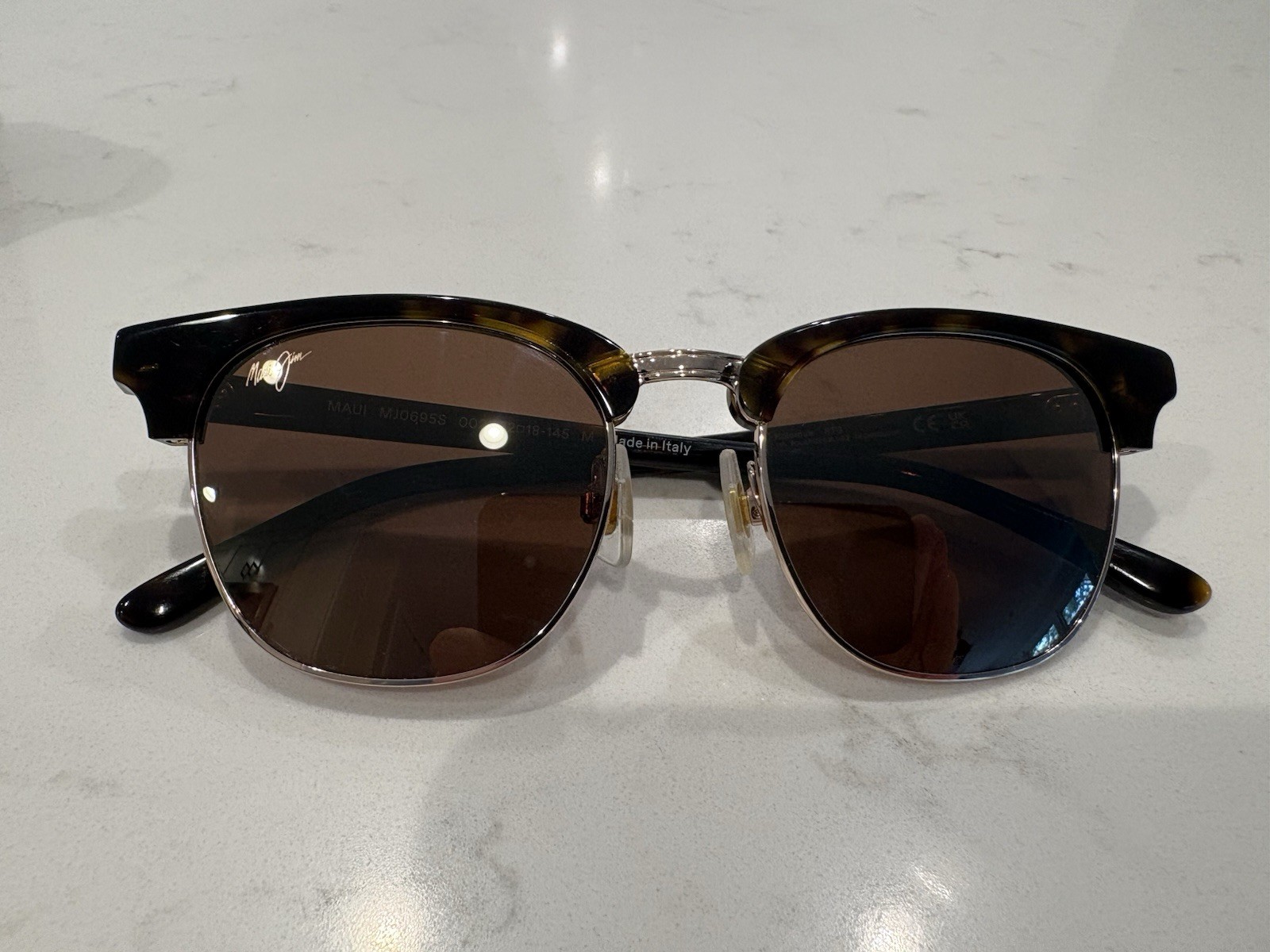 Maui Jim Holuma Polarized Clubmaster-Style Sunglasses MJ0695S-002 – Brown Unisex