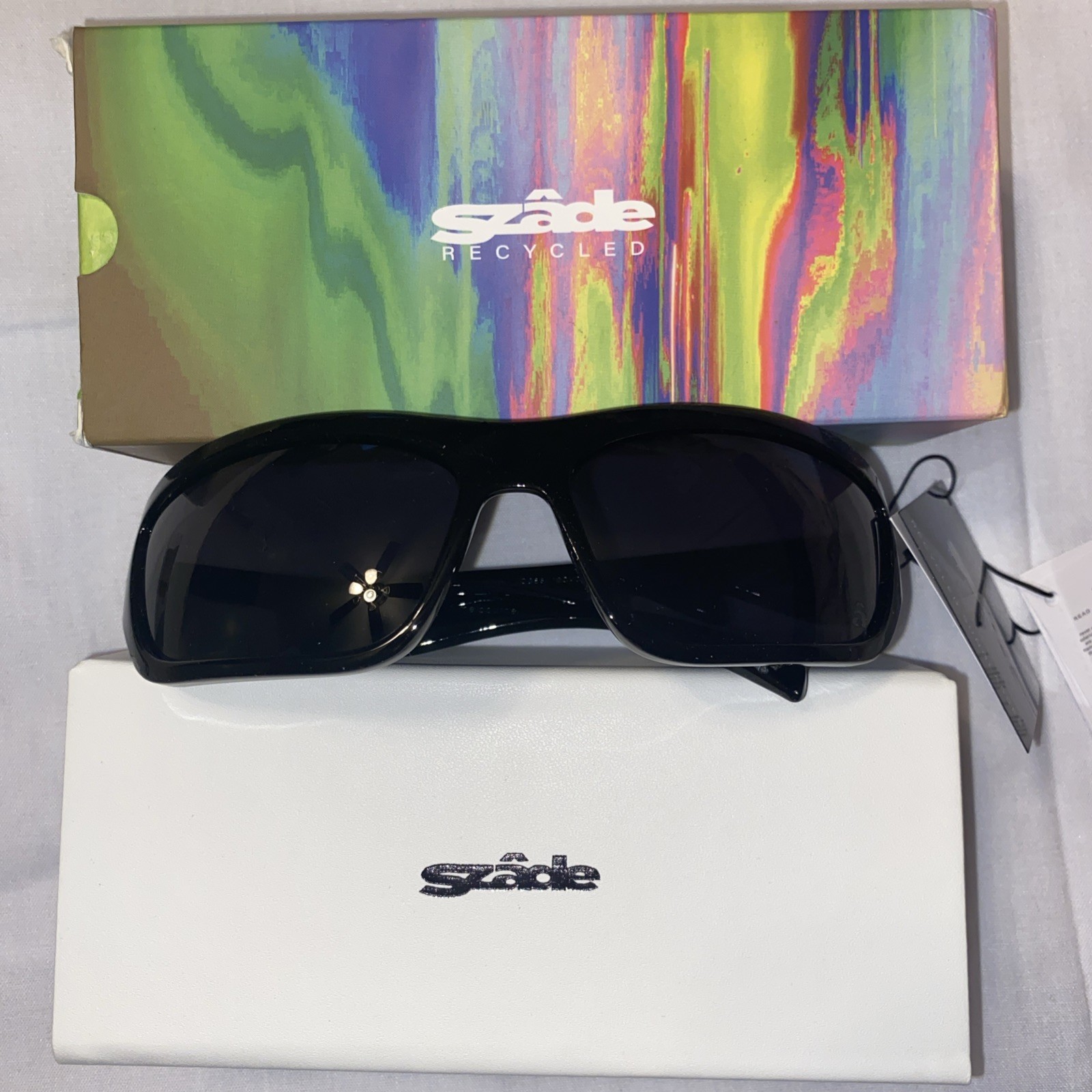 Szade Half Jacket Sport Motorcycle Sunglasses Black Lightweight Wrap Unisex NEW