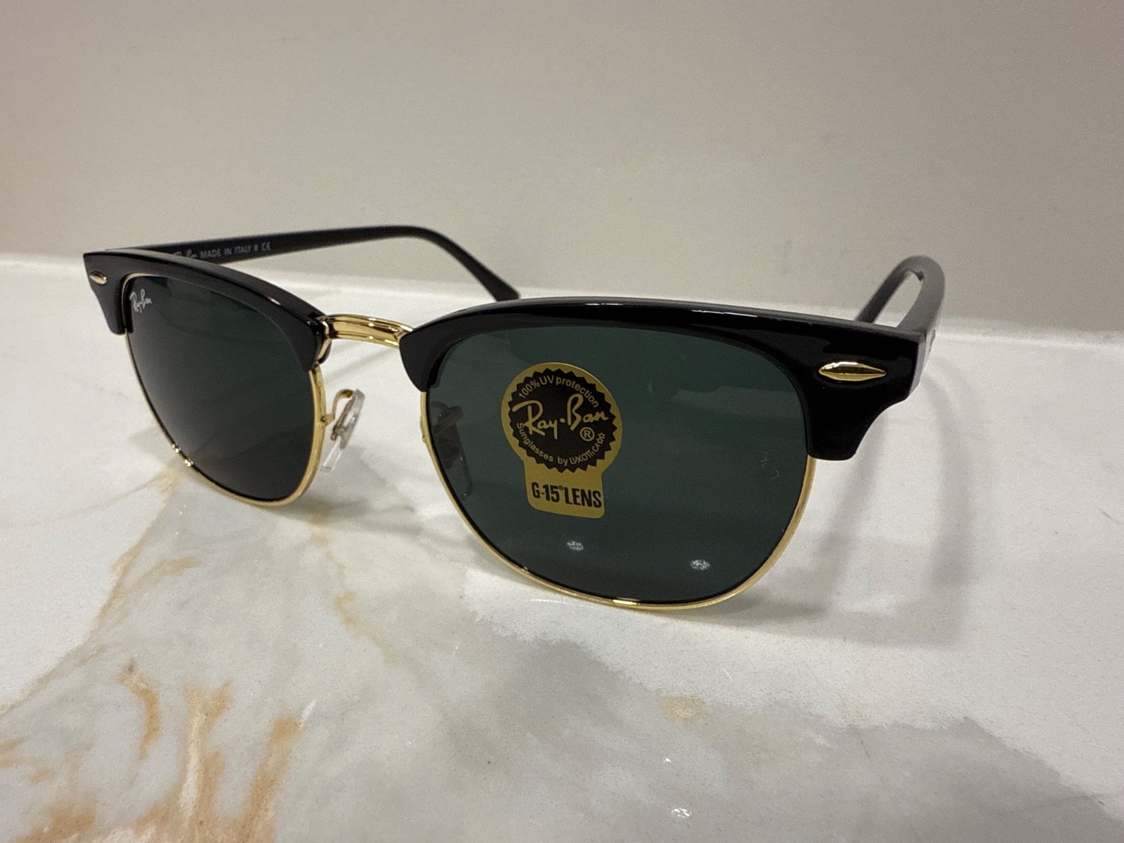 Ray-Ban RB3016 Sunglasses Clubmaster Classic Black Frame Glass Gray Lens 51-21mm
