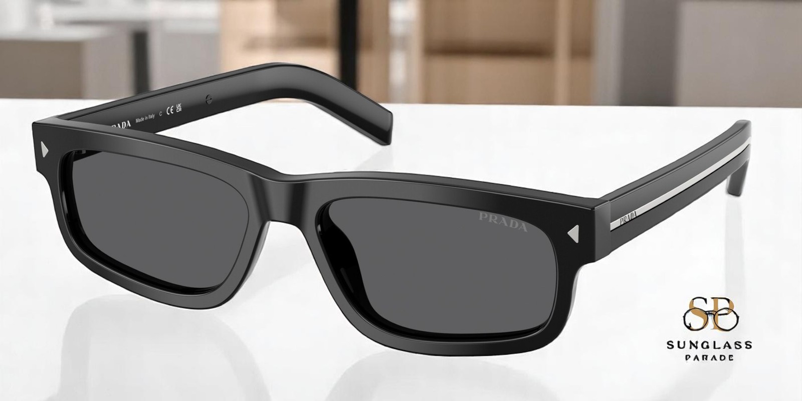 PRADA PR B11S 16K731 Black Dark Grey 57 mm Men’s Sunglasses