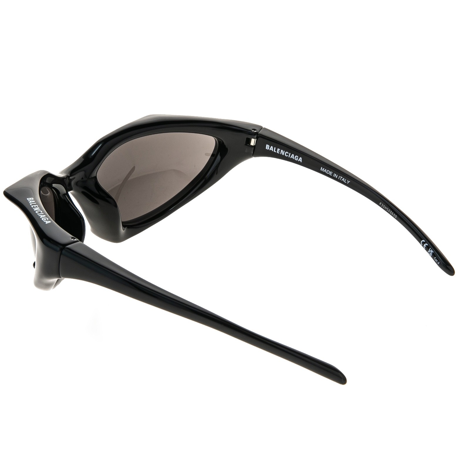 BALENCIAGA BB0352S RUNNER CAT 0352 Black Logo Angular Mask Unisex Sunglasses 001