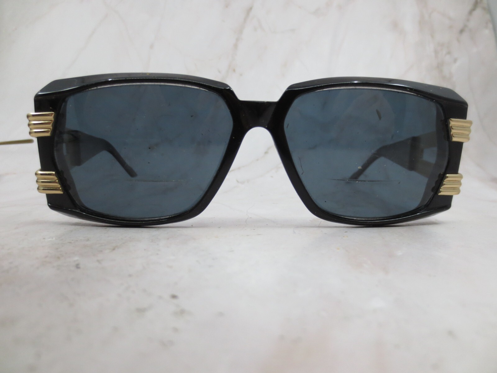 Sunglasses Frame Unisex Adults Black Gold Plastic Rectangular Full Rim 125