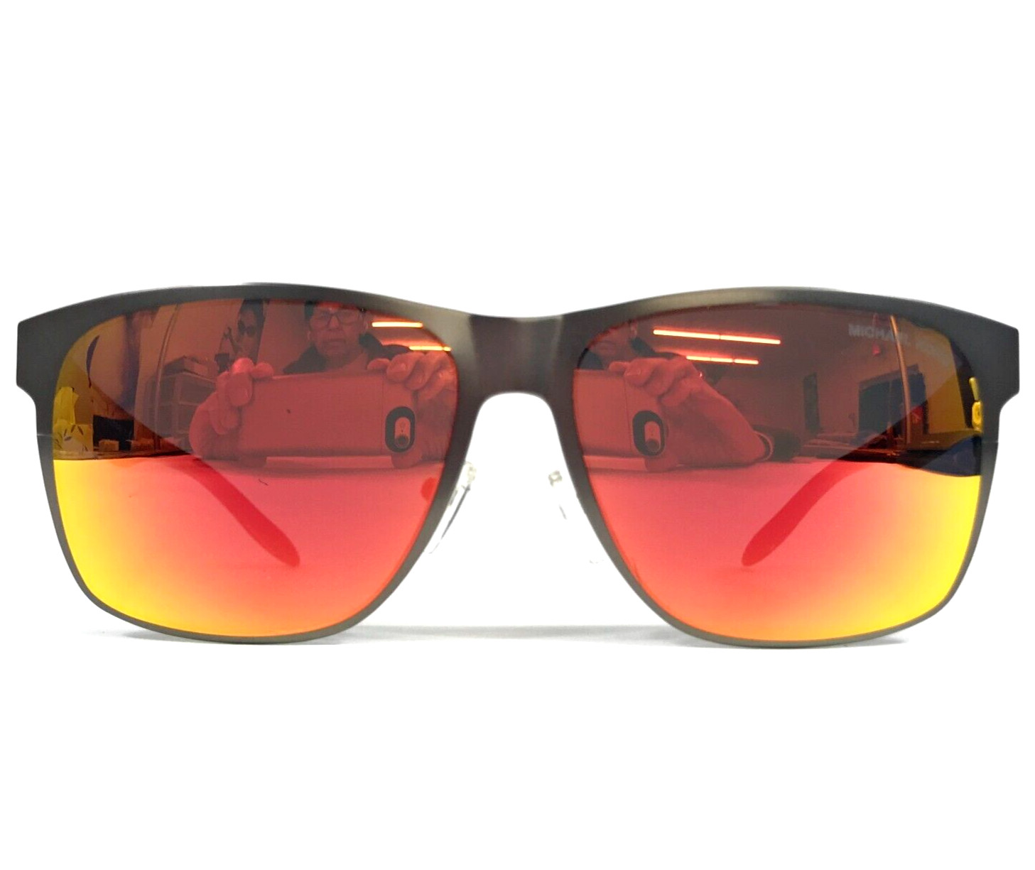 Michael Kors Sunglasses MK1103 Kodiak 10036Q Matte Gunmetal Safety Orange Lenses