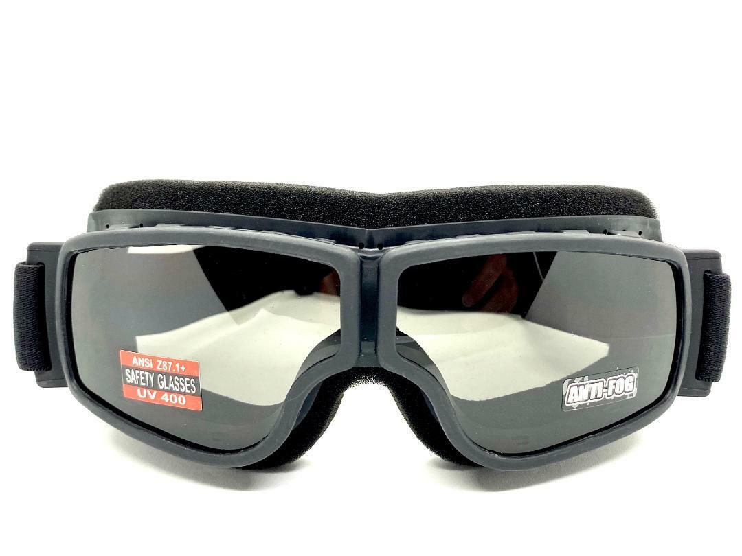 MOTORCYCLE Riding Padded Safety Protective GOGGLES Anti-Fog Lens Fit Over Helmet