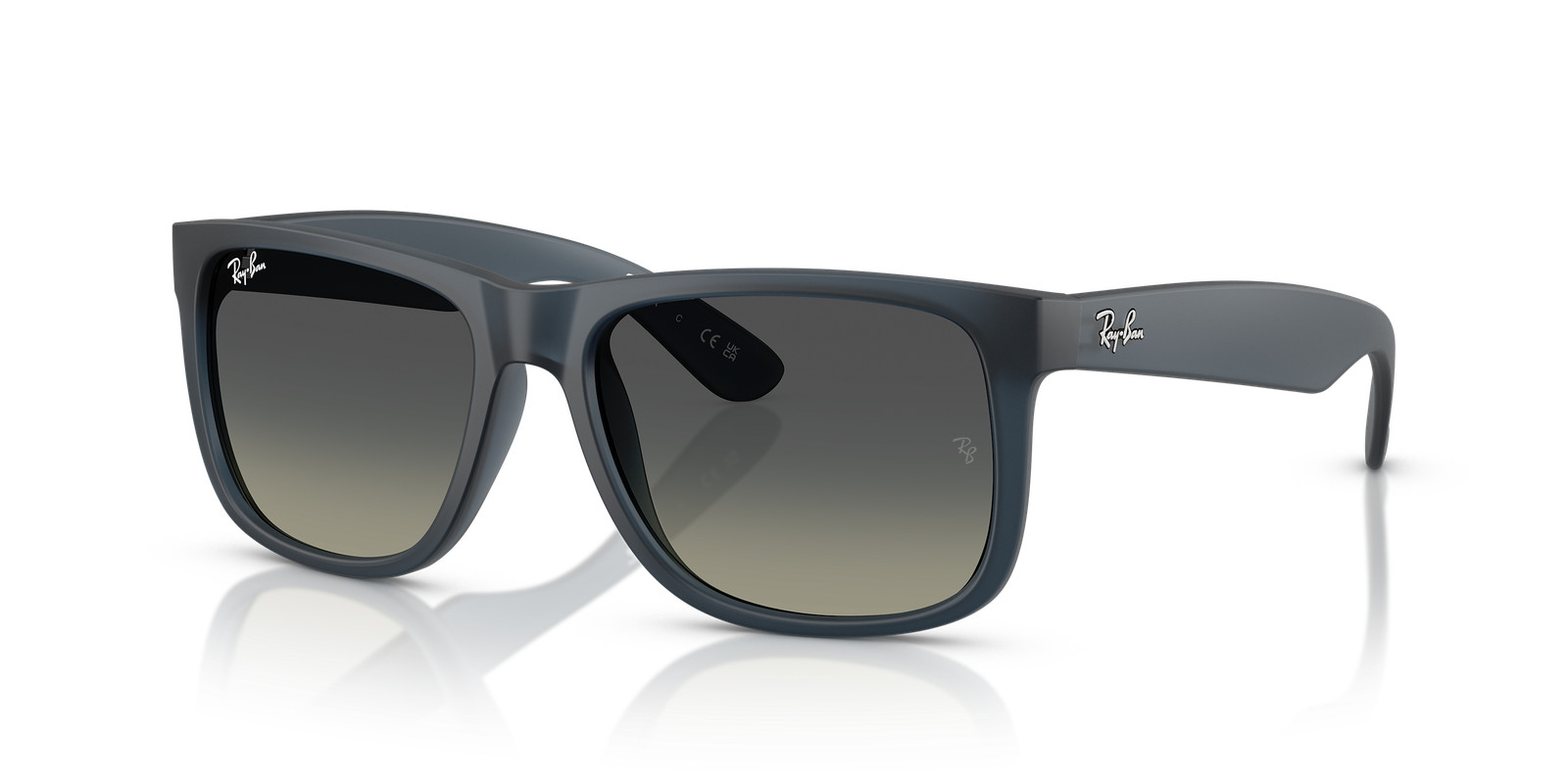 Ray-Ban Justin Polished Rubber Blue/Gradient Grey 54 mm Sunglasses RB4165 681311