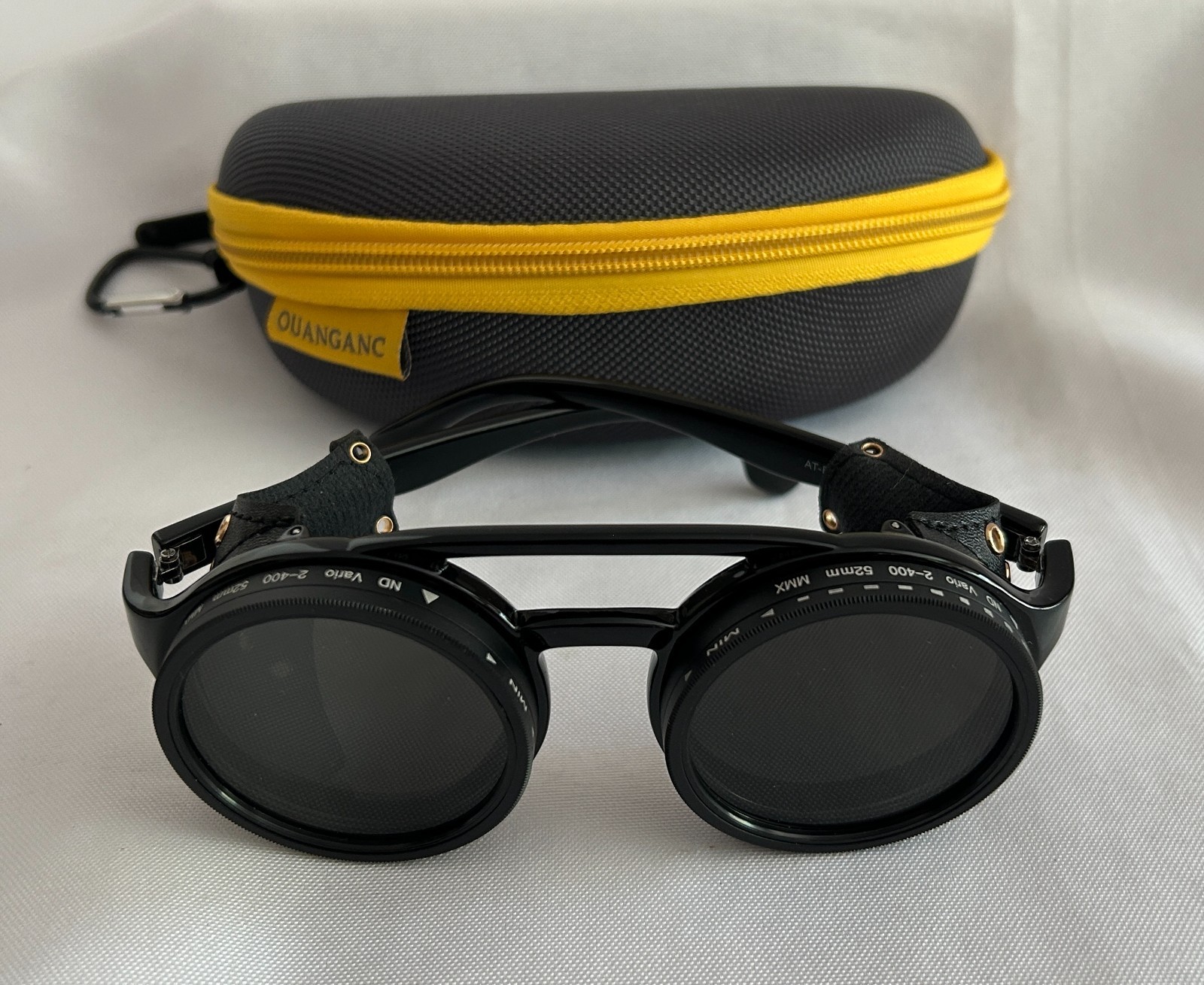 OUANGANC Steampunk Variable ND 2-400 Filter Sunglasses 52mm 360° Adjustable Tint