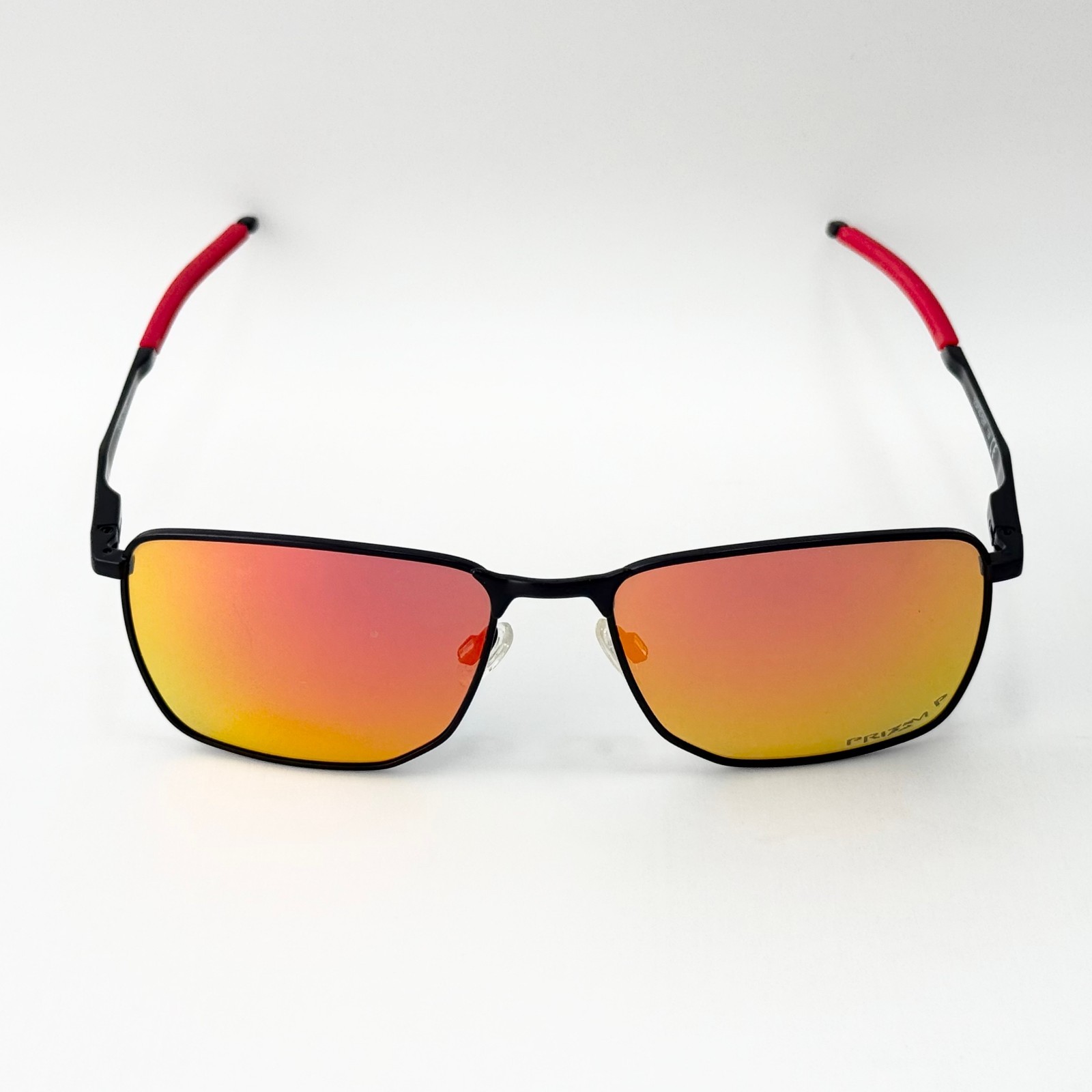 Oakley Ejector OO4142 Prizm Ruby Polarized Sunglasses Black Frame Red Ears