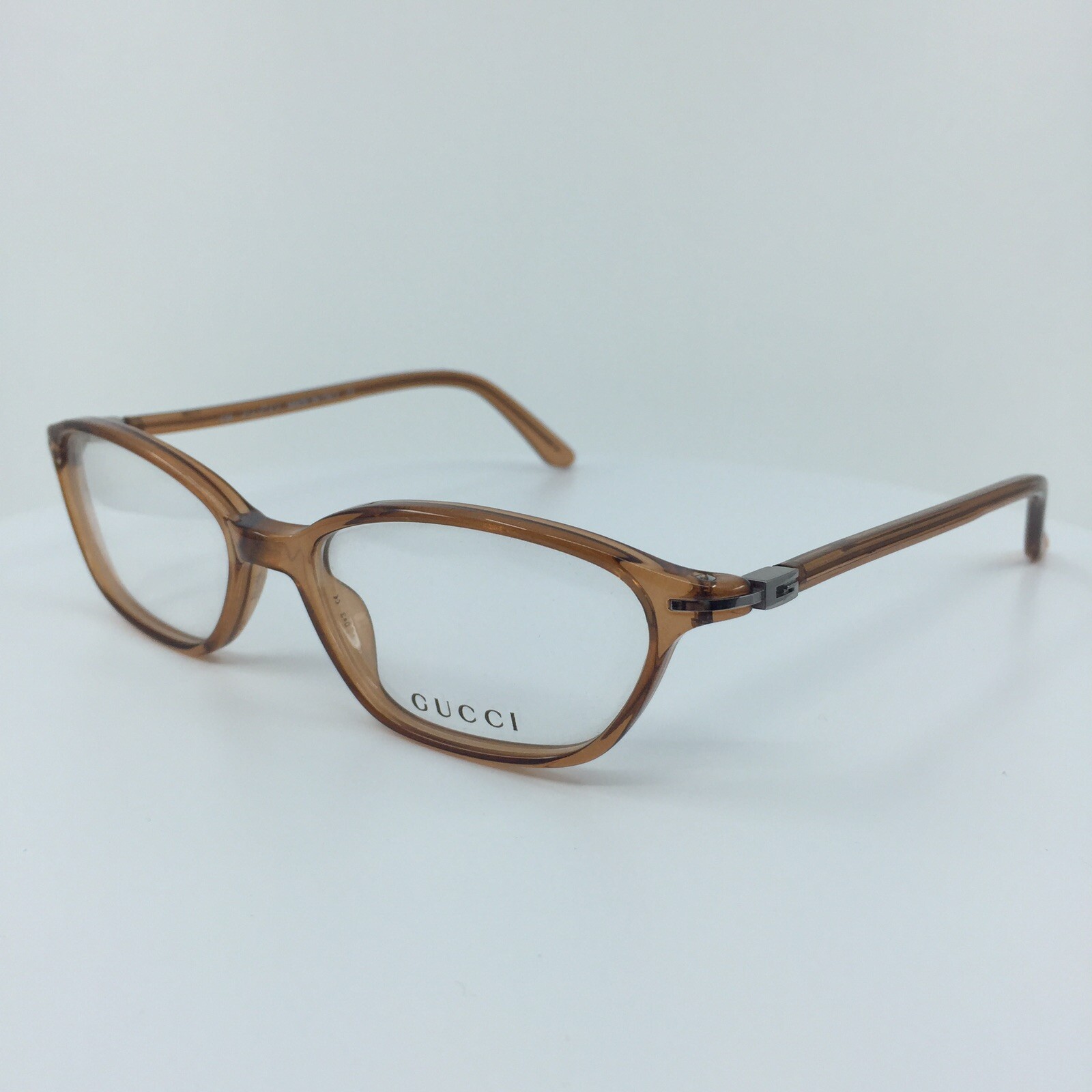 New Vintage GUCCI 2428 Eyeglasses GG 2428 C. 6UE Translucent Brown 49-15mm Italy