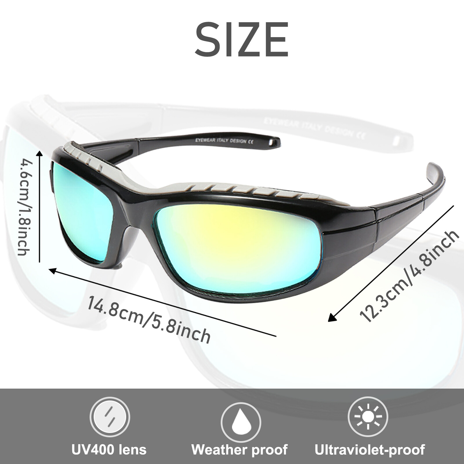 2 Pair Anti-Fog Padded Wraparound Motorcycle Sunglasses/Biker Glasses off-road