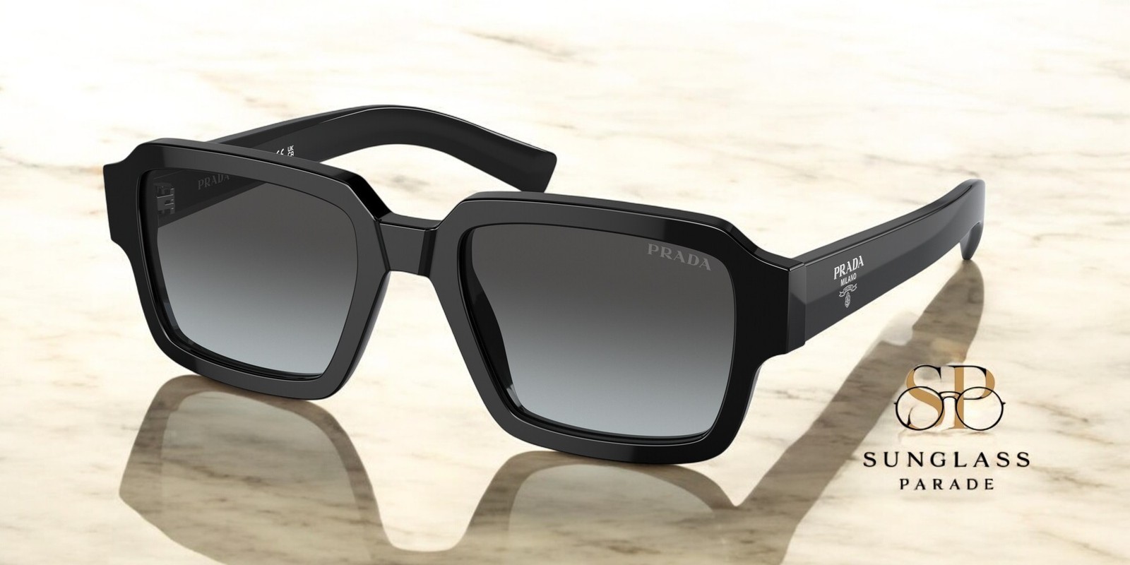 PRADA PR 02ZSF 1AB06T Black Graphite Sfumato Cristallo 54 mm Men’s Sunglasses