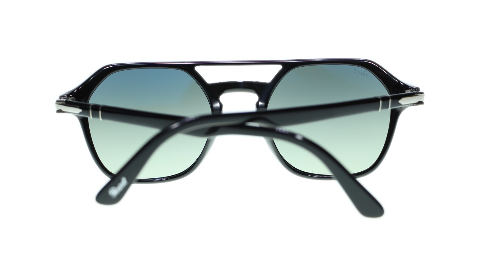 Persol Mens Irregular Sunglasses PO3206 95/71 Black/Dark Grey Gradient Lens 51mm