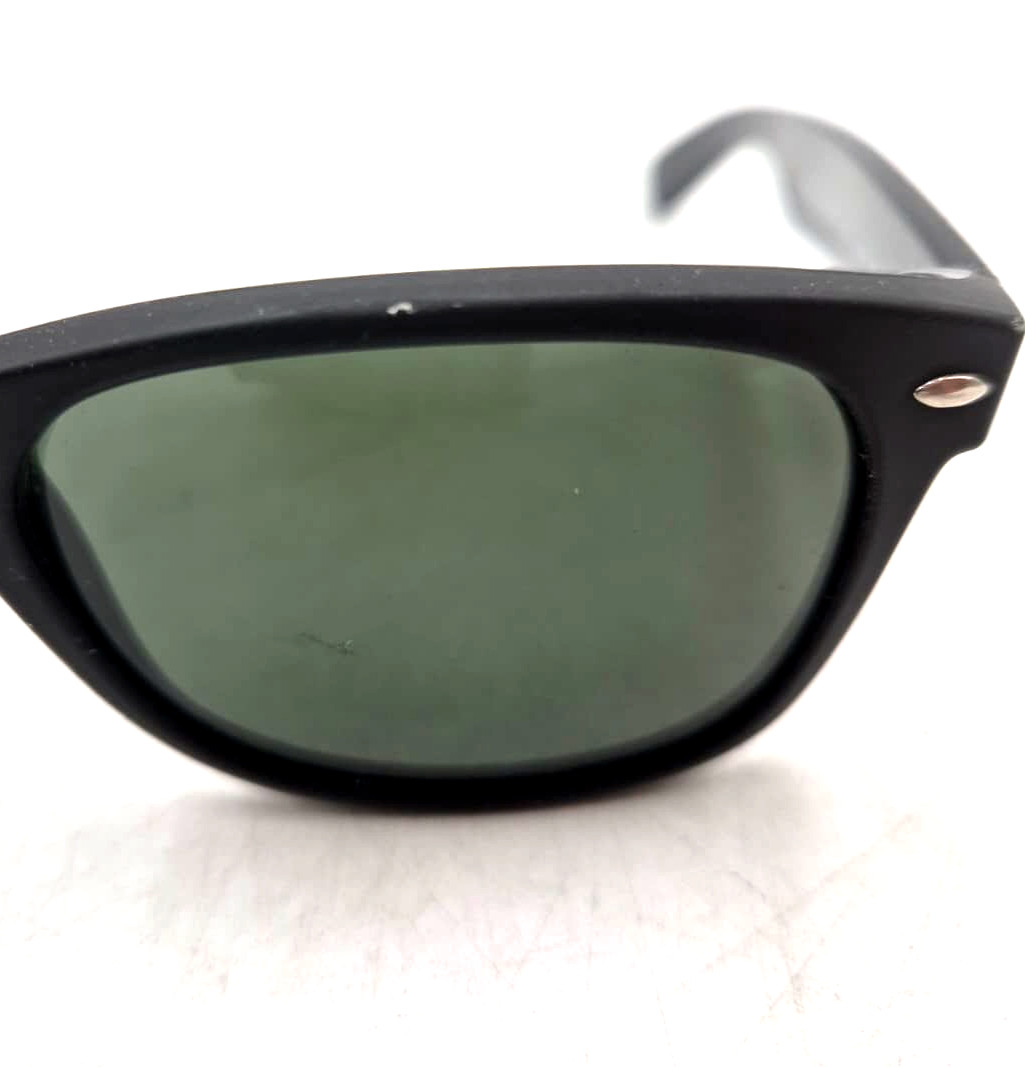Ray-Ban RB2132 Black Rubber Frame Black Lens New Wayfarer Sunglasses