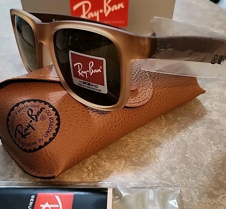 🔥 RB4165 651073 JUSTIN Sunglasses 50-16-145 Rubber Transparent L/DB RB-4165
