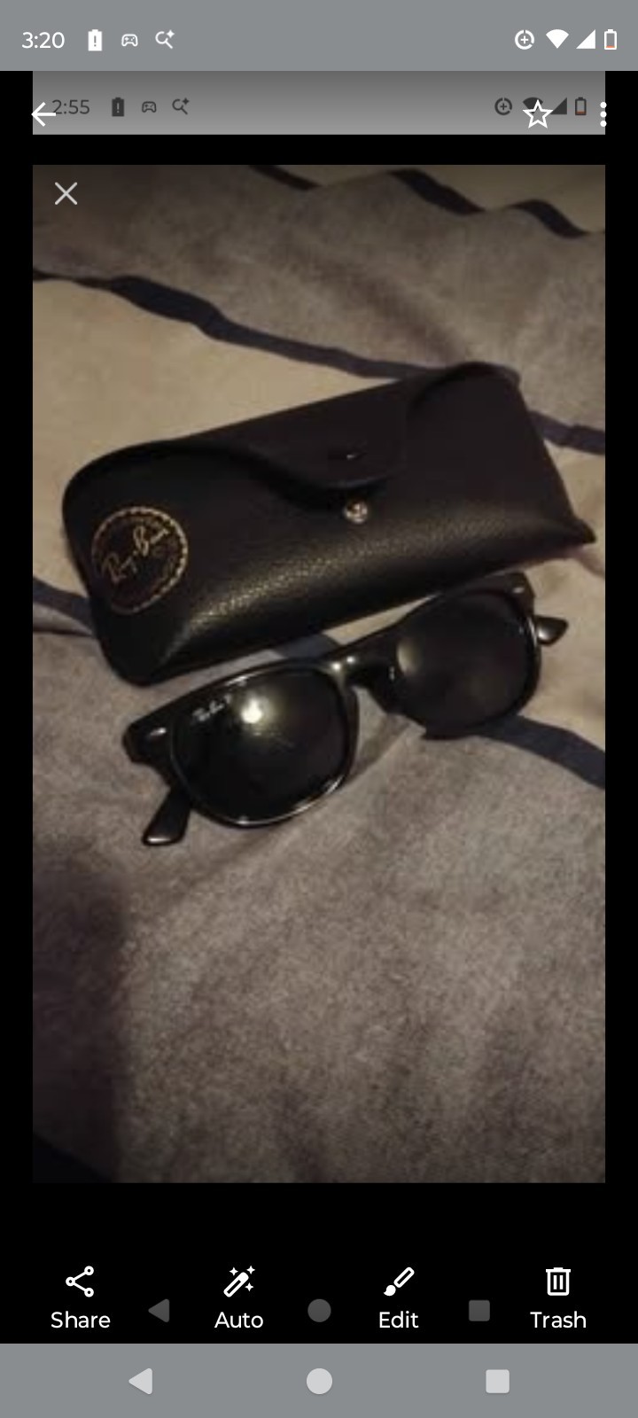Ray-Ban Rb4420 Wayfarer Sunglasses Black Plastic Frame Tinted Lenses w/ Case