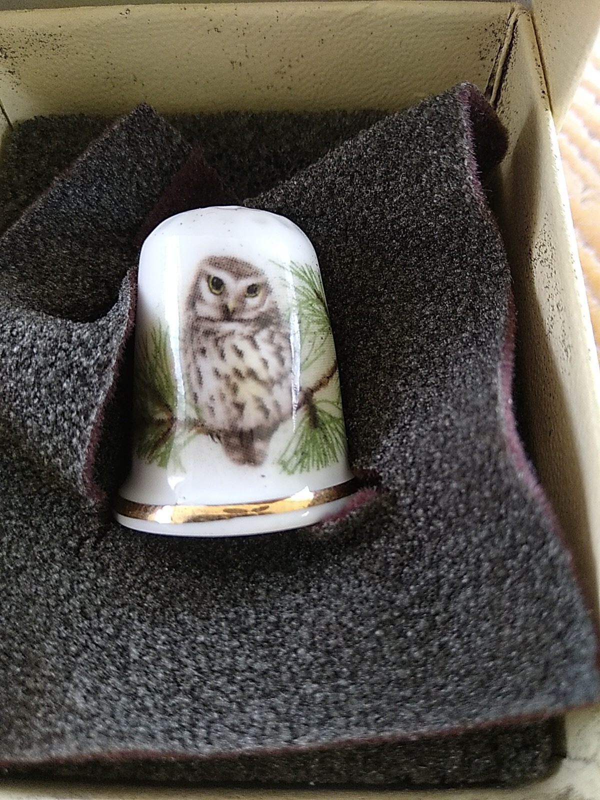Oakley Fine China Bone China Owl Thimbal Gold Rim