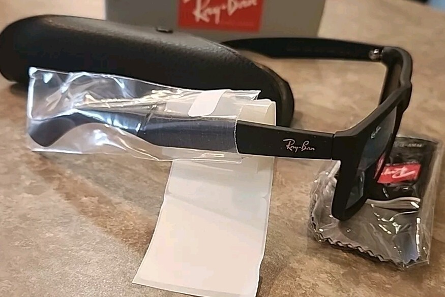 🔥 NEW Ray-Ban Sunglasses RB4165F JUSTIN 622/55 Black blue Man Unisex AUTHENTIC