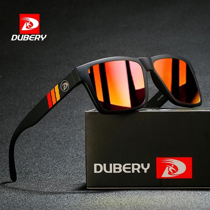 DUBERY Polarized Sunglasses Men Women Driving Sports Glasses Mirror Square UV400