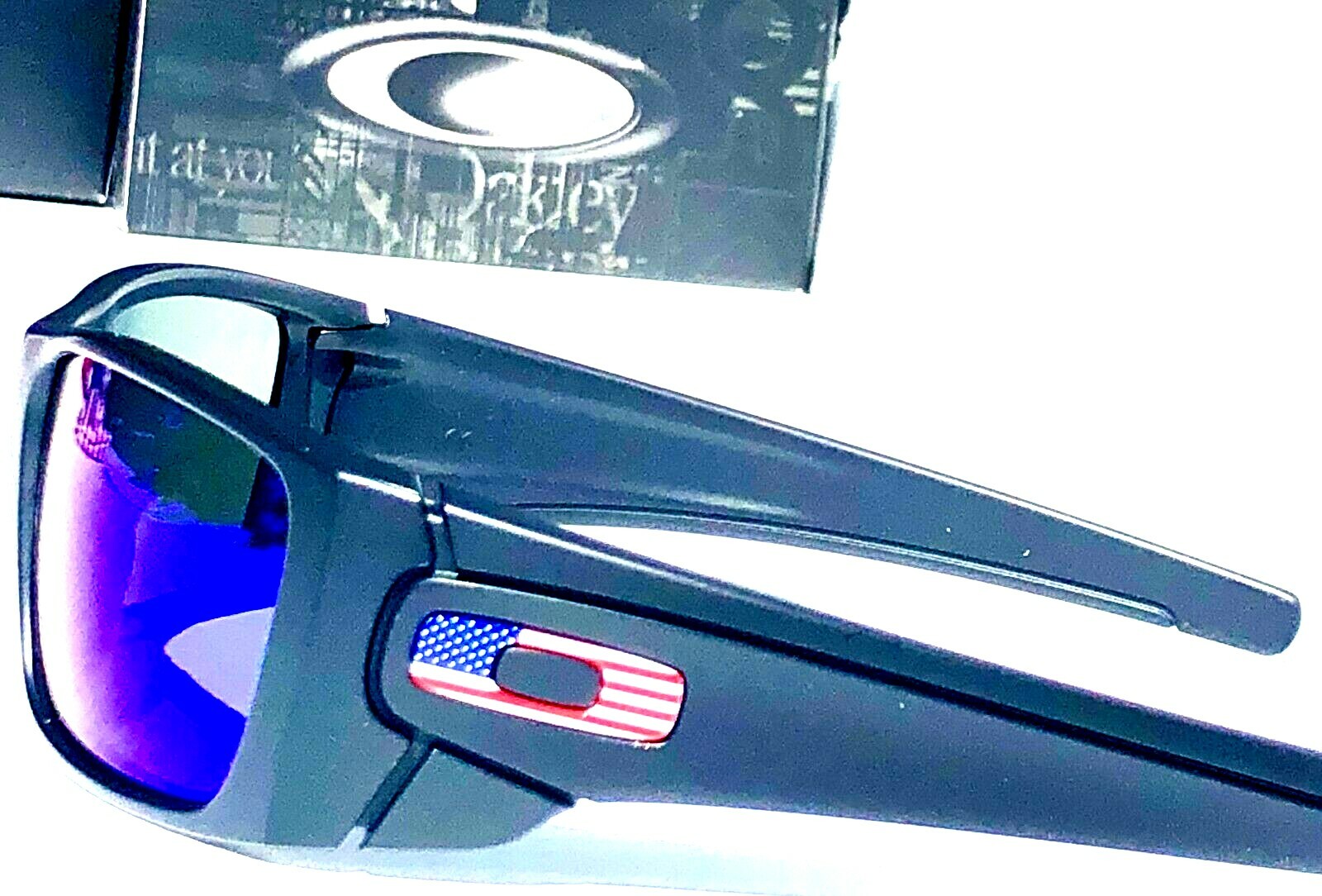 NEW* Oakley SI Fuel Cell Black USA Flag POLARIZED Galaxy Blue Sunglass 9096