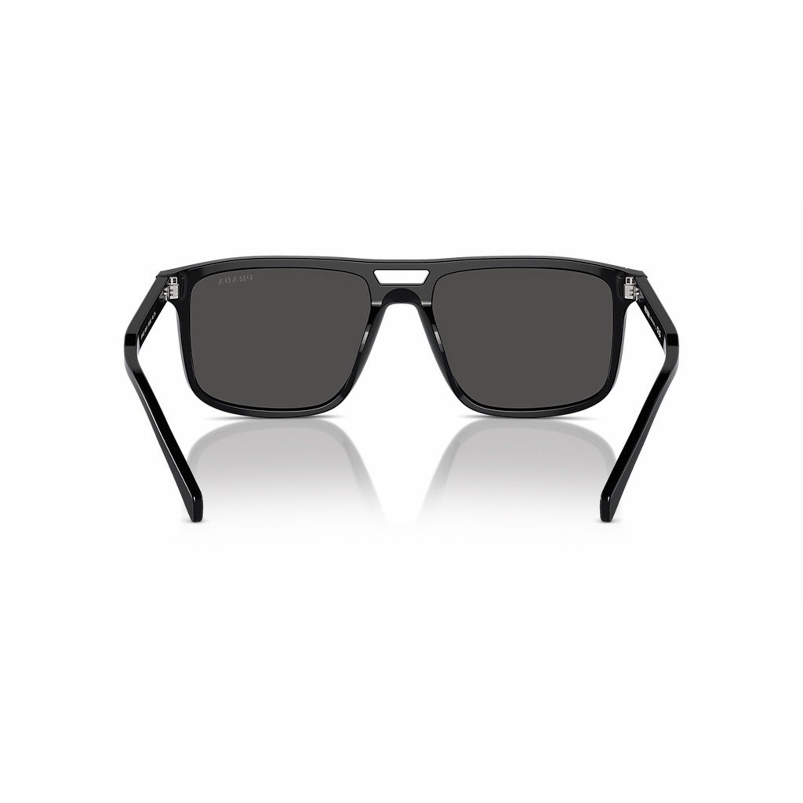PRADA PR A22S 16K08Z Black Silver Logo Dark Grey Lens Sunglasses AUTHENTIC