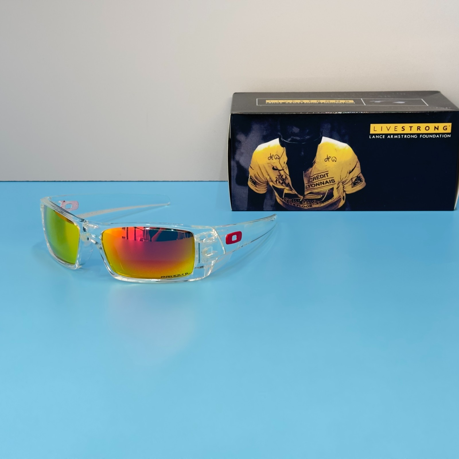 Oakley Gascan OO9014 Clear Frame Prizm Ruby Sunglasses New w/ Box