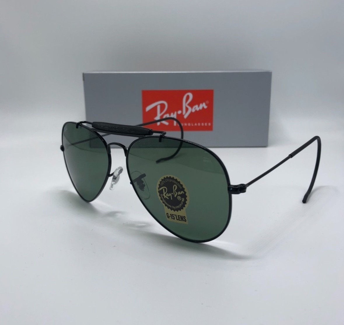 New Ray-Ban RB3030 Outdoorsman L9500 58-14-160 Green G-15 Lens 58mm Sunglasses
