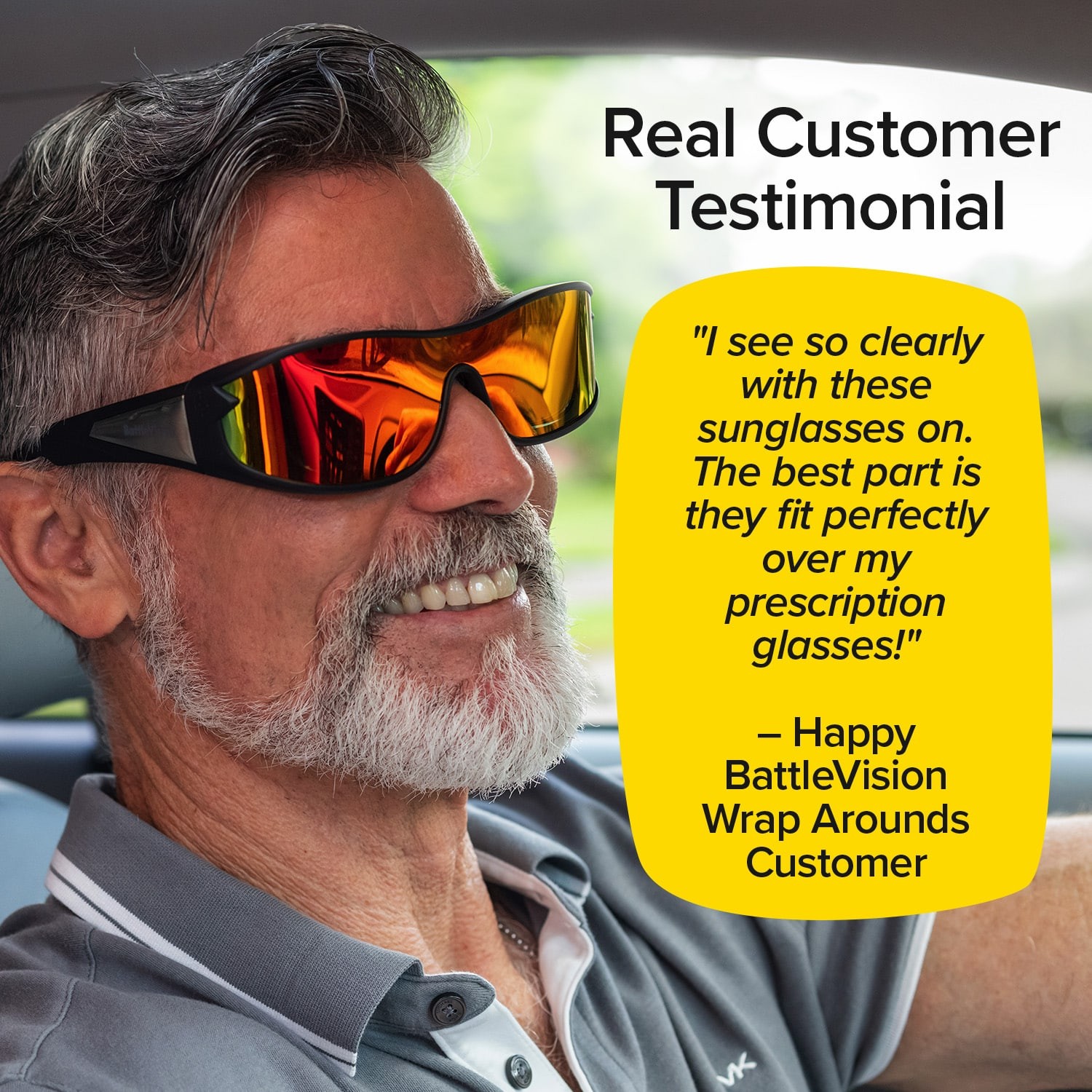 BattleVision As Seen on TV Wrap Arounds Polarized Sunglasses Fit Over