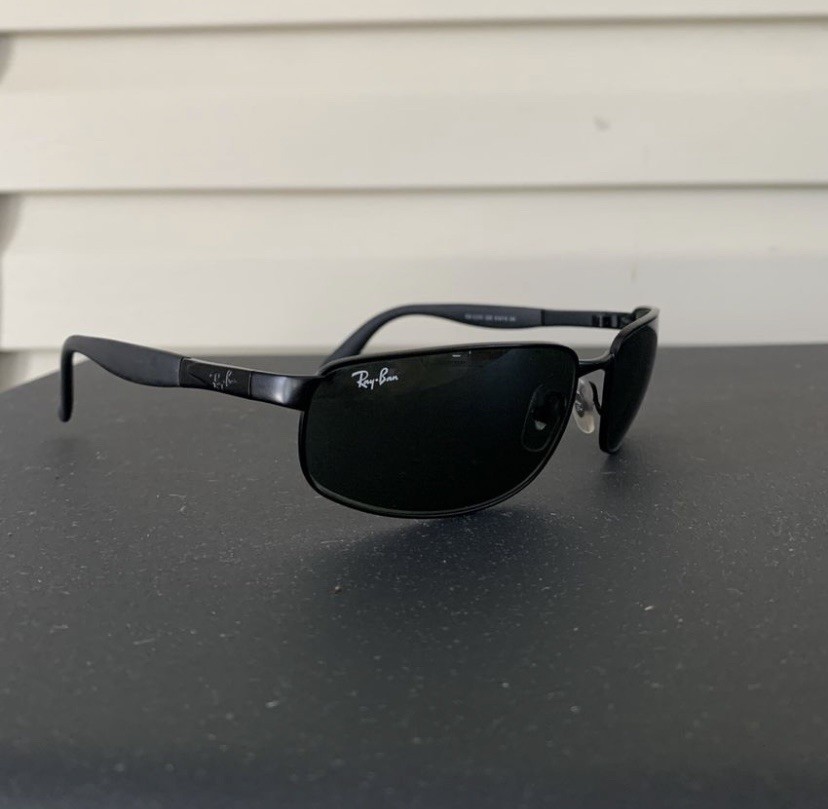 RAY-BAN ITALY RB3254 SLEEK SPORT BLACK METAL WRAPS SUNGLASSES