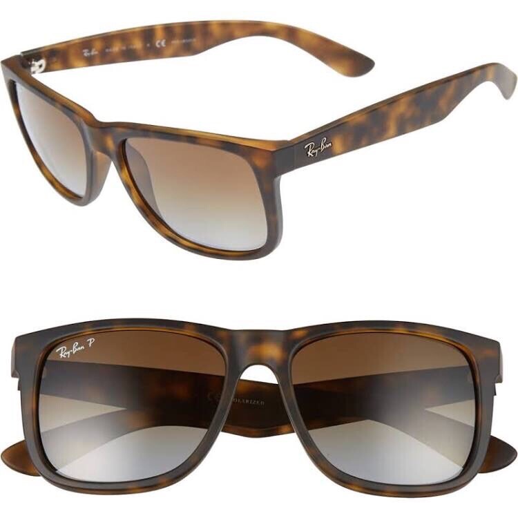 New Ray-Ban Justin RB4165 Tortoise Matte / Brown Gradient  Sunglasses